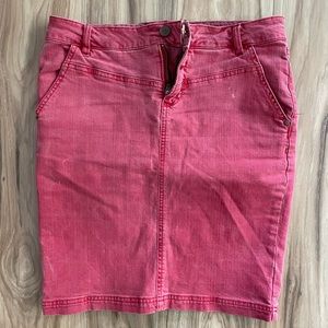 Holding Horses Red Denim Pencil Skirt Size 27